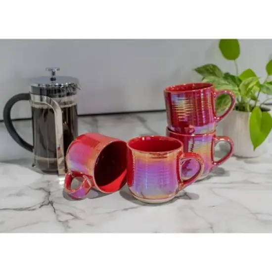 Elanze Designs Glossy Reactive Glaze Large 17 Fluid Ounce Everyday Kitchen Food Grade Ceramic Stoneware Coffee Mug Cup with Comfort Curved Handles, image {4}