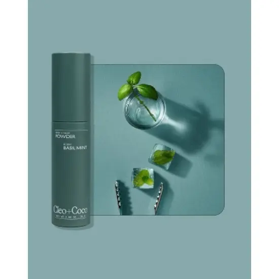 cleo+coco. Body and Hair Antiperspirants and Deodorant - Powder Basil Mint - 0.88oz image {2}