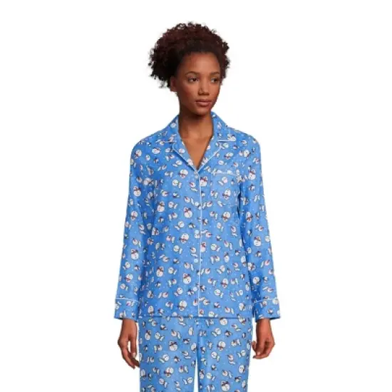 Lands' End Women's Tall Long Sleeve Print Flannel Pajama Top image {2}