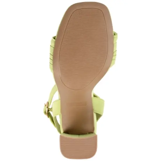 Journee Collection Womens Skiler Tru Comfort Foam Open Square Toe Block Heel Sandals Green 10 image {4}