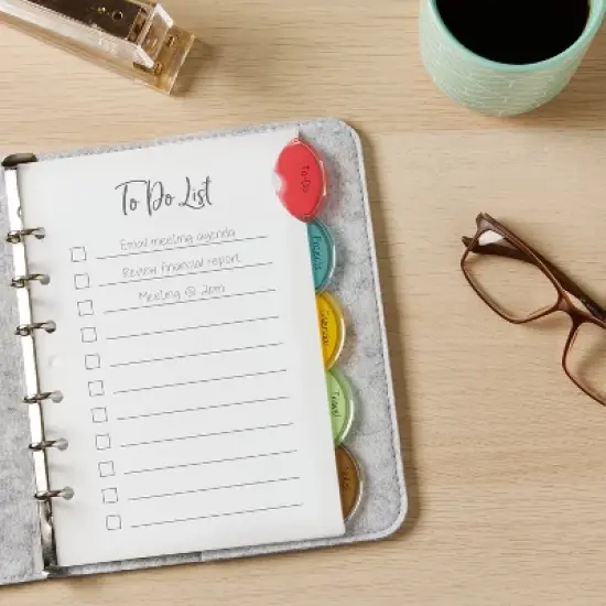 Avery Insertable Style Edge Plastic Mini Dividers for 3 Ring Binders, 5.5" x 8.5", 5-Tab Sets, Multicolor, 4 Sets (21118) image {5}