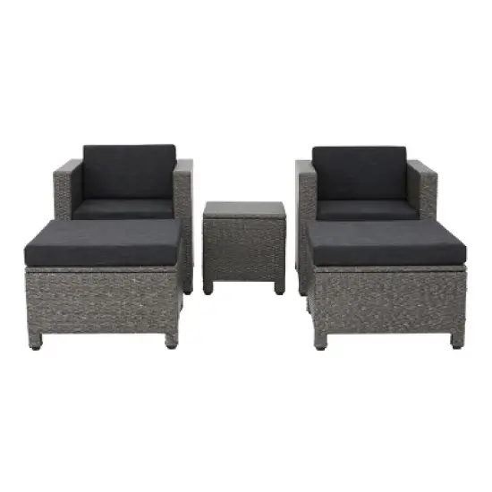 Puerta 17pc Wicker Patio Set - Dark Gray - Christopher Knight Home image {1}