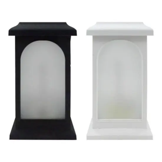 Alpine Plastic Black/White LED Candle Lantern (Case of 4) image {1}