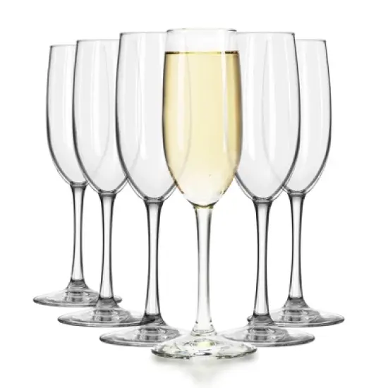 Libbey Entertaining Essentials Flute Glasses, 8 ounce, Set of 6 image {6}
