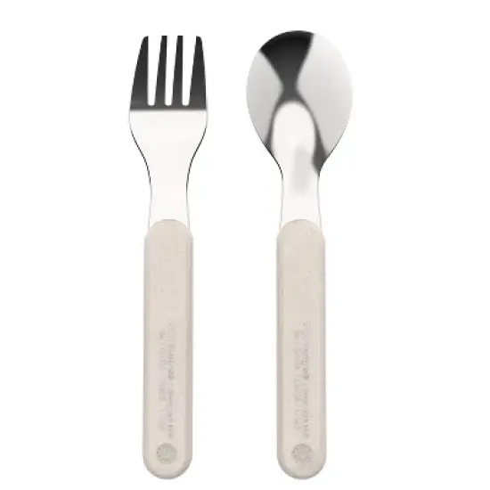 Zak Designs Bluey 2pc Bamboo and Plastic Kids Fork and Spoon Flatware Set: Toddler & Kids Utensils, Dishwasher-Safe image {1}