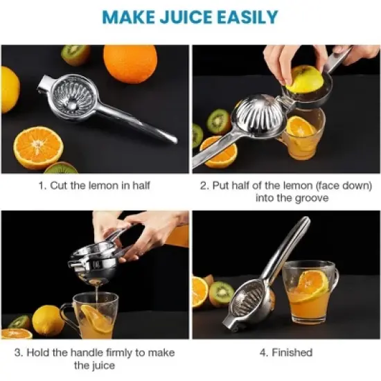 MOVSSOU Lemon Squeezer Manual Citrus Juicer Hand Press Juicer Handheld Lemon Juicer Squeezer Manual Black image {6}