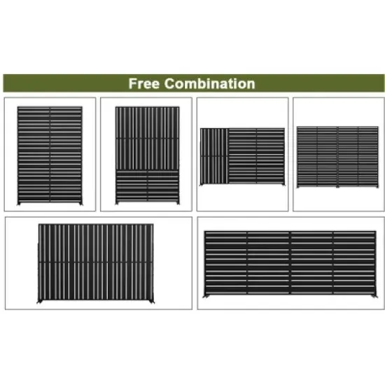 Lirago Outdoor Privacy Fence Panels 72 in Galvanized Metal image {1}