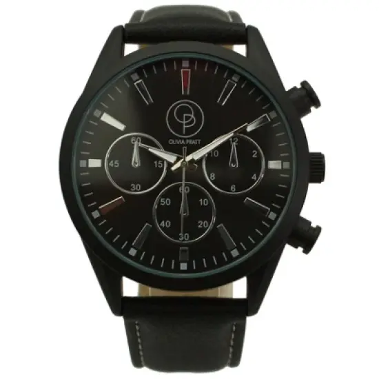 Olivia Pratt Solid Color Band Chronograph Men Watch image {6}