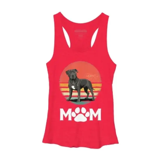 Women's Design By Humans Mother's Day Pittie Mom Pitbull Dog Lovers By JorgeLopez Racerback Tank Top image {7}