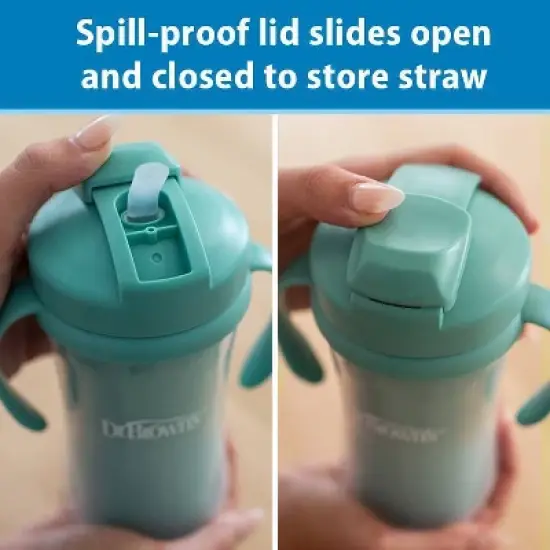 Dr. Brown's 10oz Insulated Straw Cups - Sage - 2pk image {6}