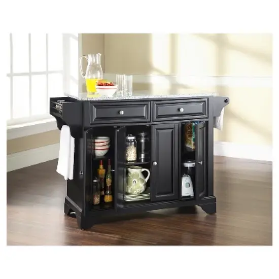 LaFayette Solid Granite Top Kitchen Island - Black - Crosley image {4}