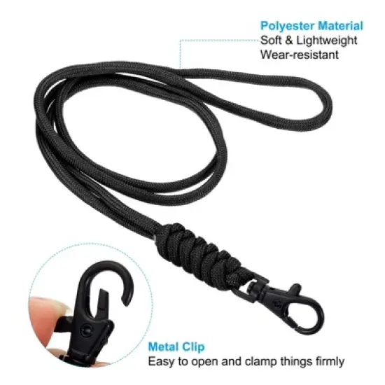Unique Bargains Polyester Wear-resistant Lightweight ID Card Neck Lanyards with Hooks 3 Pcs image {3}
