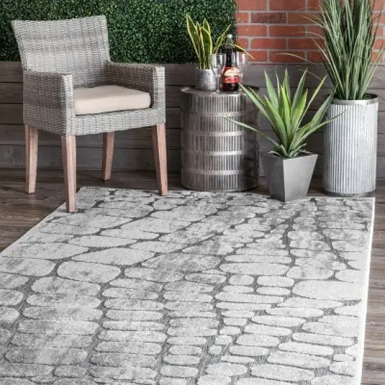 nuLOOM Jaycee Raised Stoneway Indoor/Outdoor Patio Area Rug image {1}