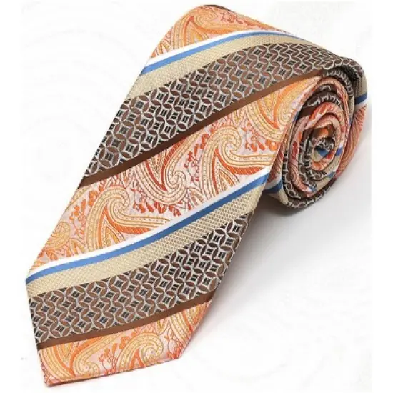 Men's Diagonal Paisley Micro Fiber Poly Woven Regular Neck Tie image {5}