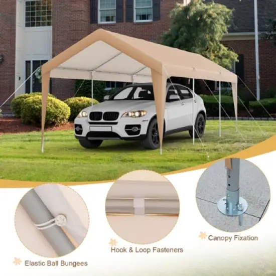 Costway 10x20FT Patio Heavy Duty Carport Garage Steel All-Weather Tent Outdoor Shelter image {7}