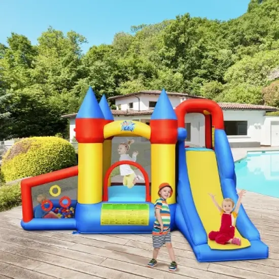 Costway Inflatable Bounce House Slide Bouncer Kids Castle Jumper w/ Balls & 780W Blower image {3}
