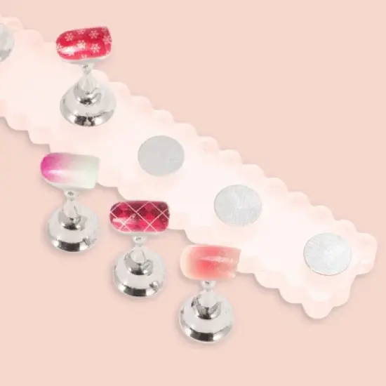 Unique Bargains Durable Nail Display Stand Transparent Silver Tone 1 Set image {1}