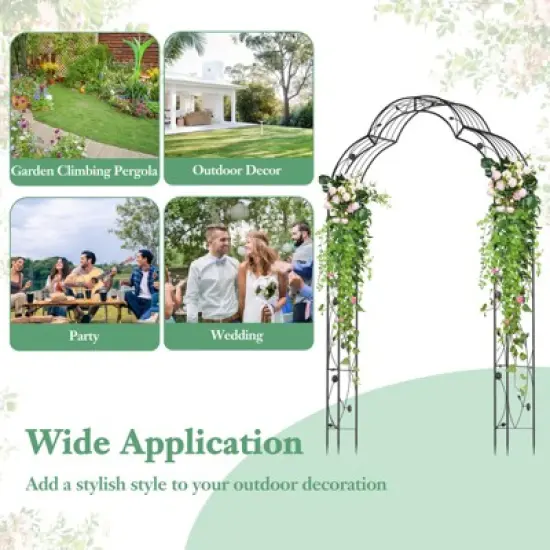 Tangkula 99" Tall Garden Arch Arbor Trellis w/6 Combination Ways & 2 Installation Methods image {7}