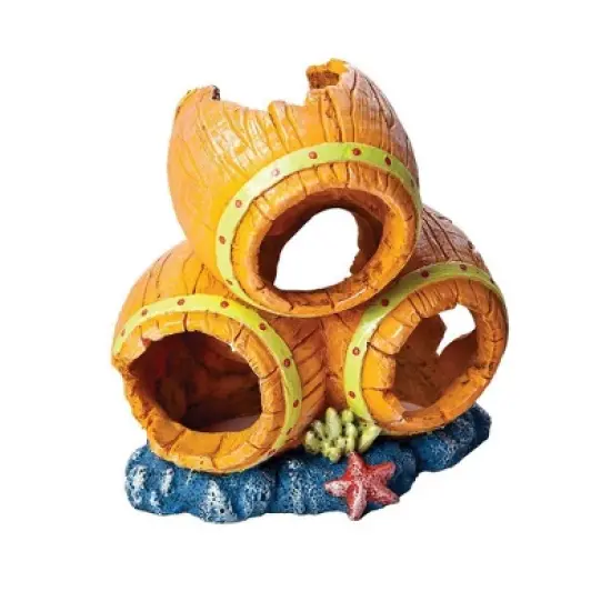 GloFish Barrels Ornament Detailed Aquarium Decor for Fish - L image {2}