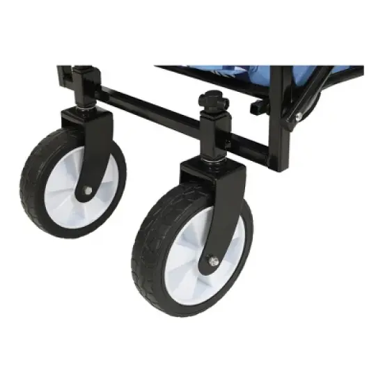 SKRAN Collapsible Foldable Beach Wagon with strapping system,Utility Wagon Grocery Cart Camping Shopping Sports Gardening Fishing Supports 225lbs,Blue image {11}