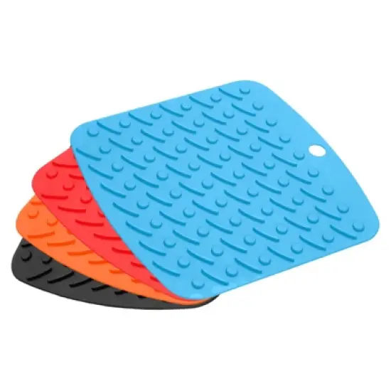 Unique Bargains Silicone Heat Resistant Trivet Pads 4 Pcs image {8}