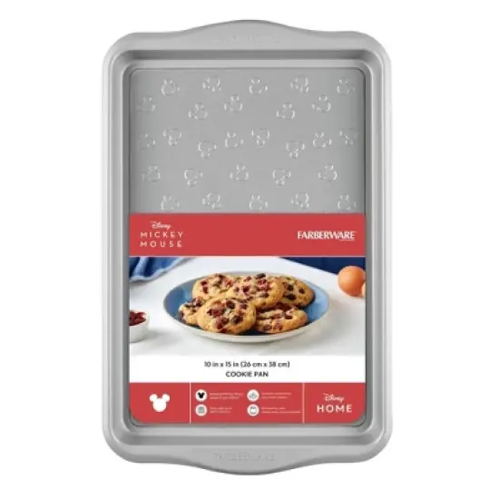 Farberware Disney Bake with Mickey Mouse 10"x15" Nonstick Cookie Pan Red: Steel Baking Sheet, Dishwasher-Safe image {9}