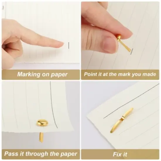 Unique Bargains Metal Smooth Paper Fasteners Split Pins for Craft Art 300 Pcs image {4}