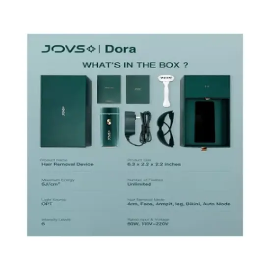 JOVS Dora IPL Hair Removal Device for Permanent Painless Hair Laser Removal with Unlimited Flashes For Body and Face, Home-Use Device image {4}