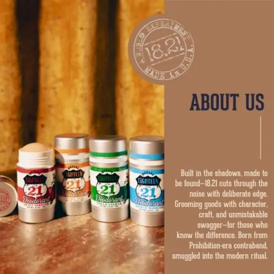 18.21 Man Made Octane Aluminium-Free Natural Mens Deodorant, Absolute Mahogany-2.6 oz image {9}