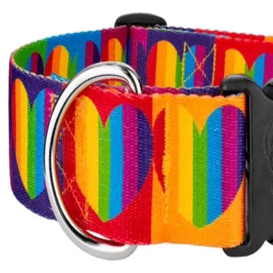Country Brook Petz 1 1/2 Inch Deluxe Rainbow Hearts Dog Collar image {5}