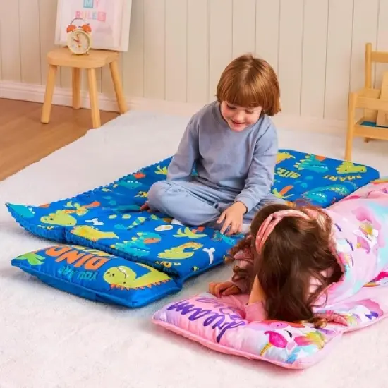 Joyfy Toddler Nap Mat with Pillow & Blanket - 55''*30'' for Kids Ages 3-7 Years - Roll Up Nap Mat for Preschool - Soft Kids Sleeping Mat image {6}