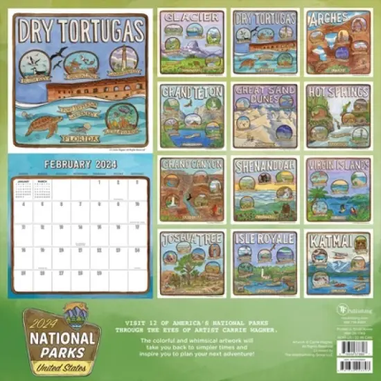 TF Publishing 2024 Wall Calendar 12"x12" USA National Parks image {4}