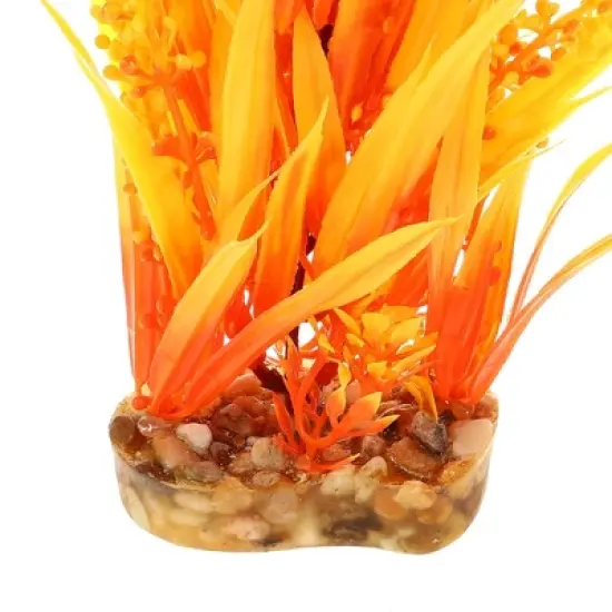 Unique Bargains Aquarium Plants Decorations Artificial Aquatic Plant Orange 7.48" 1 Pcs image {4}
