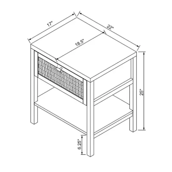 Palmdale Nightstand Woven 1 Drawer Natural - Threshold&trade; designed with Studio McGee image {6}