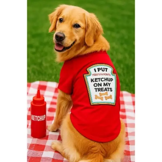 Parisian Pet 'Ketchup Licker' Halloween Dog Costume - Fun Red Outfit for Dogs & Cats image {4}
