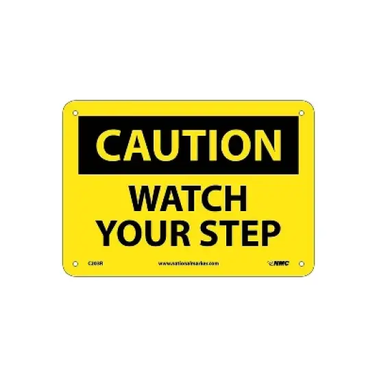 National Marker Caution Signs; Watch Your Step 7X10 Rigid Plastic C203R image {1}