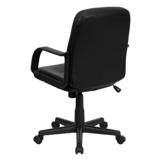 Flash Furniture Paulson Mid-Back Black Glove Vinyl Executive Swivel Office Chair with Arms image {6}