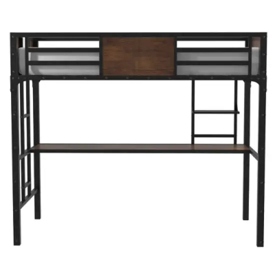 Twin Navii Industrial Loft Bed Black - HOMES: Inside + Out image {9}