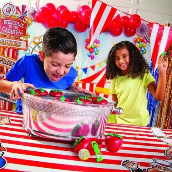 Fun Express Red and White Striped Tablecloth Roll Great for Parties, Carnivals, and Picnics image {3}