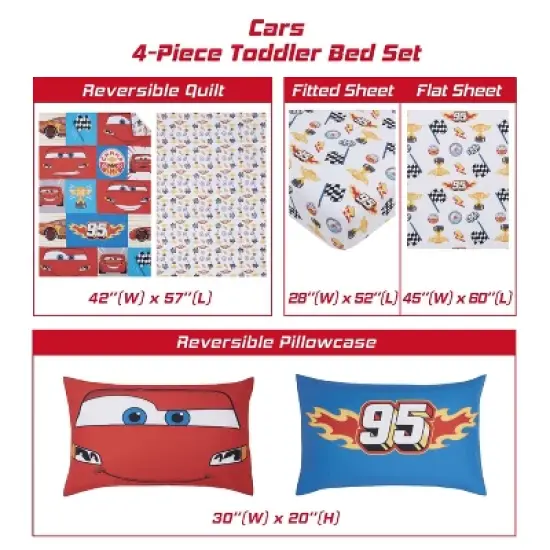 4pc Cars Toddler Bed Set image {6}