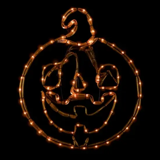 Northlight 18" Orange Jack O Lantern 4 Function LED Lighted Halloween Window Silhouette image {1}