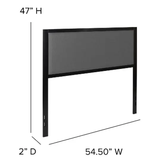 Merrick Lane Headboard Upholstered Headboard With Metal Frame and Adjustable Rail Slots image {7}