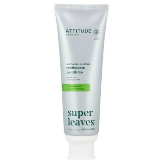 ATTITUDE Super Leaves&trade;, Fresh Breath Toothpaste, Peppermint, 4.2 oz (120 g) image {4}