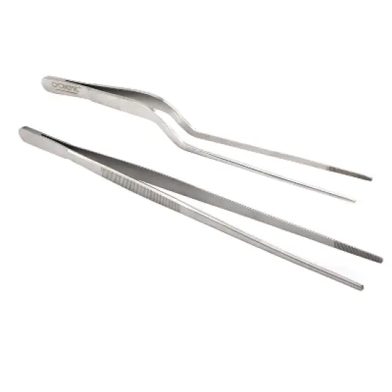 O'Creme Culinary Stainless Steel Tweezer Tongs Set of 2 image {8}