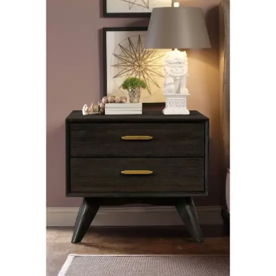 2 Drawer Baly Mid-Century Modern Nightstand - Armen Living image {11}