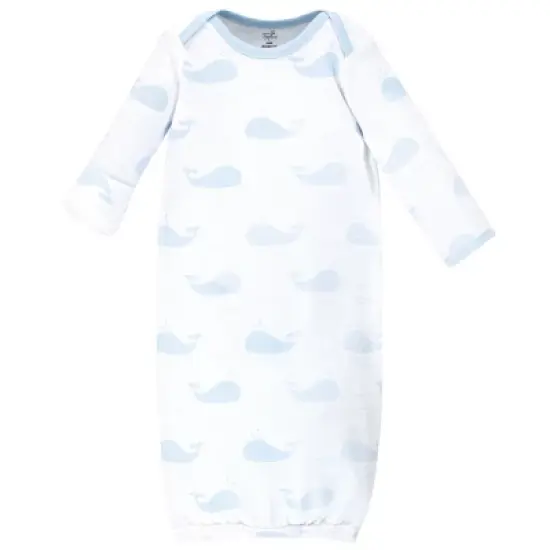 Touched by Nature Baby Boy Organic Cotton Long-Sleeve Gowns 3pk, Whale image {1}