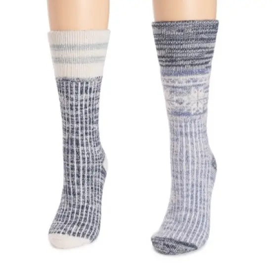 MUK LUKS Women's 2 Pair Pack Wool Lodge Socks image {6}