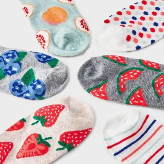 Women's Fruit 6pk Low Cut Socks - Assorted Colors 4-10 image {2}
