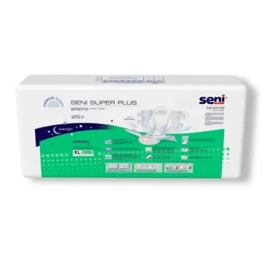 Seni Super Plus Adult Incontinence Brief XL Heavy Absorbency Breathable / Overnight, S-XL25-BP1, Severe image {4}