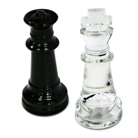 WE Games Black and Clear Glass Chess Set image {2}